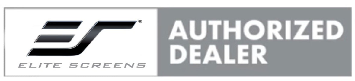 Elite Screens authorized dealer logo on a white background